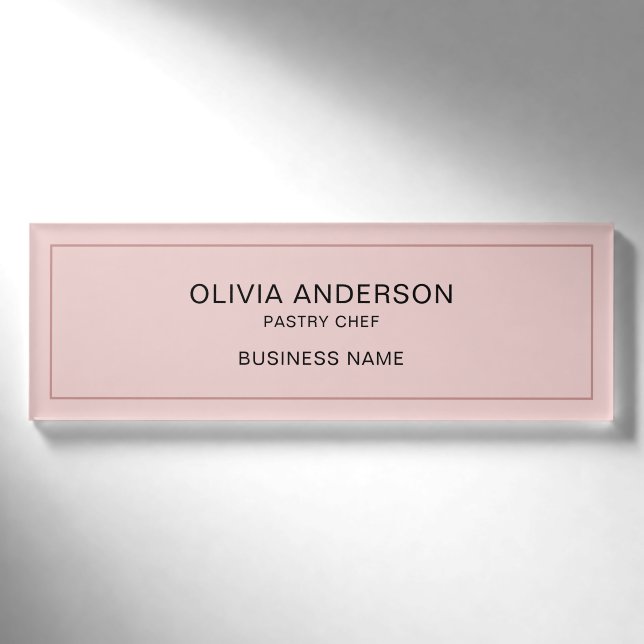 Badge D'identification Simple Bakery Rose Affaire Magnétique (Devant)