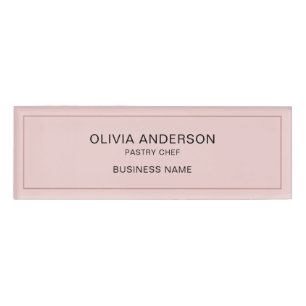 Badge D'identification Simple boulangerie rose affaires magnétique