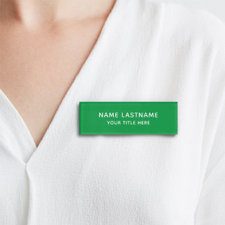 Badge D'identification Simple Bright Bright Green Minimal Titre moderne