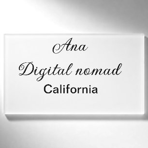 Badge D'identification Simple minimal ajoutez votre nom texte lieu califo