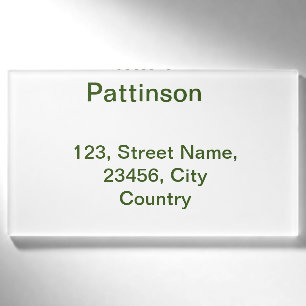 Badge D'identification Simple minimal vert ajoutez votre texte nom photo