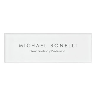 Badge D'identification Simple minimaliste simple élégant blanc moderne