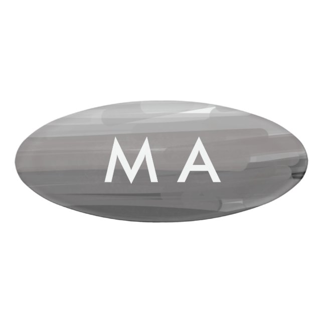Badge D'identification Simple monogramme ajouter votre nom lettre man min (Devant)