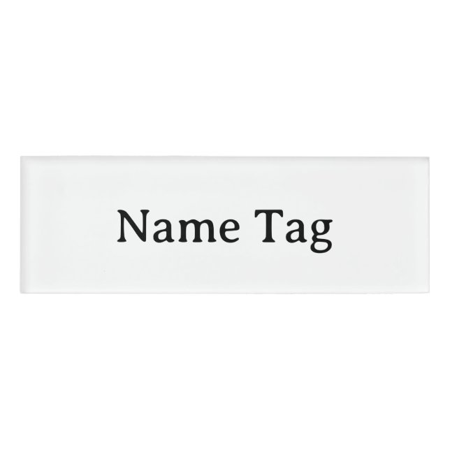 Badge D'identification Simple Professionnel 3" x 1" (Devant)