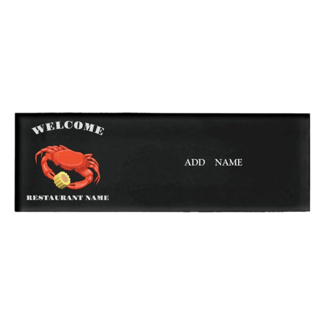 Badge D'identification Simple Red cri maïs fruits de mer Nom du logo du r (Devant)