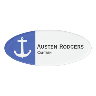 Badge D'identification Simplement symboles - ANCRE + votre texte et idée