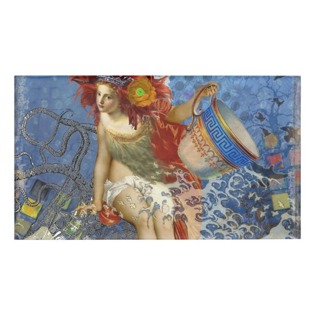Badge D'identification Sirène du Verseau Art Gothique Bleu (Devant)