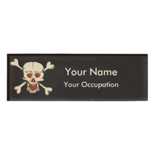 Badge D'identification Skull with Hearts