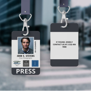 Badge d'identification Slate Gray 3 Logos Press
