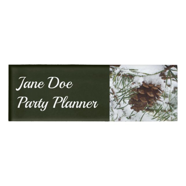 Badge D'identification Snowy Pine Cone I (Devant)