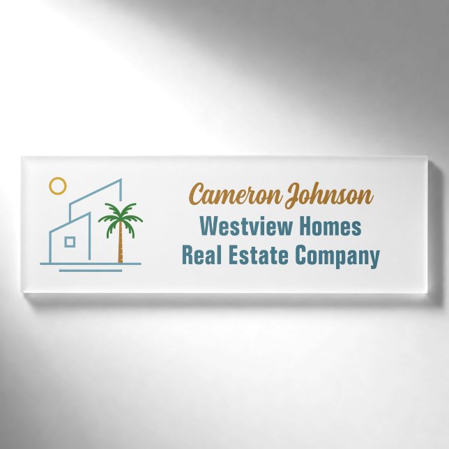Badge D'identification Société Immobilière de Plage Realtor Côtier Person (Devant)