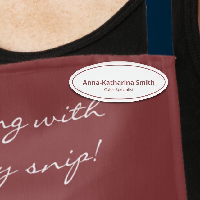 Badge D'identification Sophistiqué Professionnel Blanc Expertise Ovale (Sophisticated Professional White Expertise Oval Name Tag)