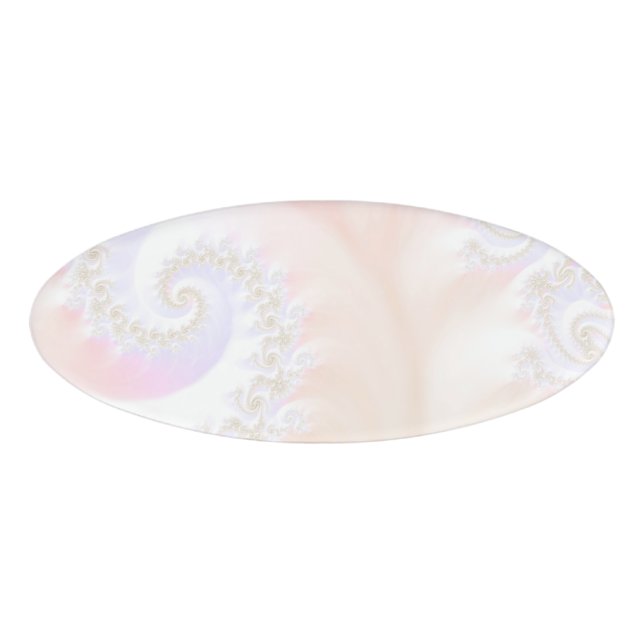 Badge D'identification Spirale luxueuse de fractale de nacre (Devant)