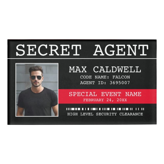 Badge D'identification Spy agent secret (Devant)