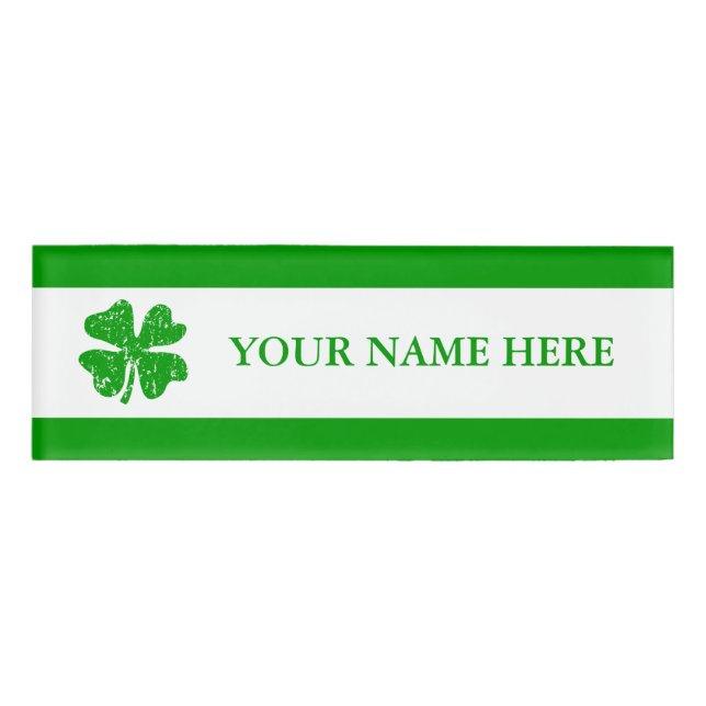Badge D'identification St Patrick's Day irish clover étiquettes de nom ma (Devant)