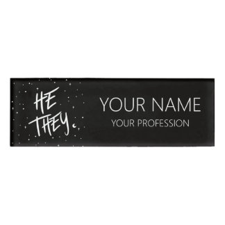 Badge D'identification Stars He Ils Pronounouns
