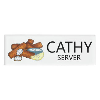 Badge D'identification Sticks de poisson Doigts Poissons Serveurs de sauc