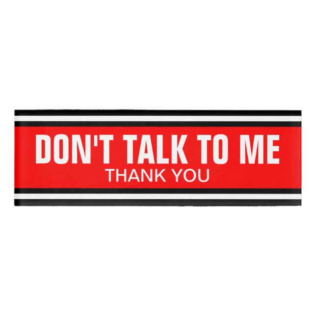 Badge D'identification STRIPES SPORTIFS - Rouge Noir Blanc + vos idées (Devant)