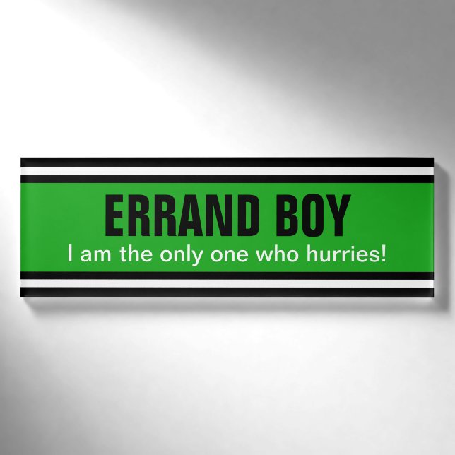 Badge D'identification STRIPES SPORTIVES - Vert Noir Blanc + vos idées (Devant)