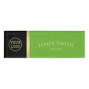 Badge D'identification Style Apple Green Et Noir : Logo De Luxe Entrepris