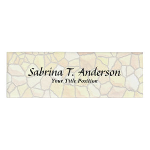 Badge D'identification Style Stylish Stone Wall Élégant Script moderne