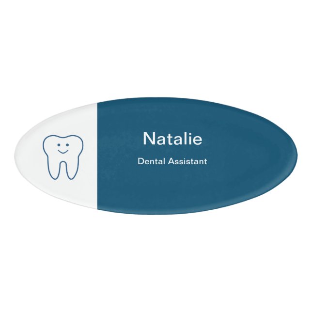 Badge D'identification Symbole de dentisterie amical Adjoint (Devant)