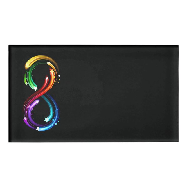Badge D'identification Symbole de l'infini des comètes arc-en-ciel (Devant)