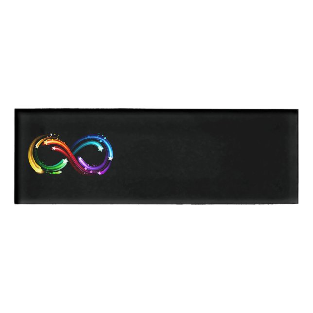 Badge D'identification Symbole de l'infini des comètes arc-en-ciel (Devant)