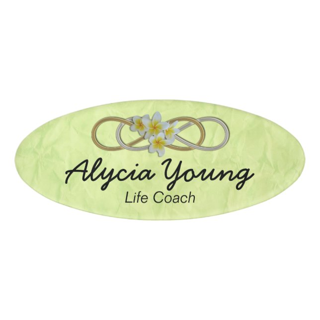 Badge D'identification Symbole Double Infinité - Frangipani or argent (Devant)