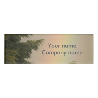 Badge D'identification Tag de nom personnalisé Arc en ciel et Arbres