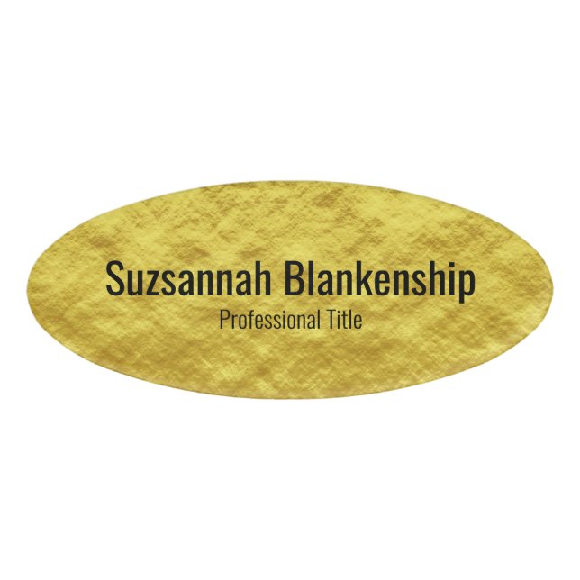 Badge D'identification Tag du Modèle Faux Gold Professional (Devant)