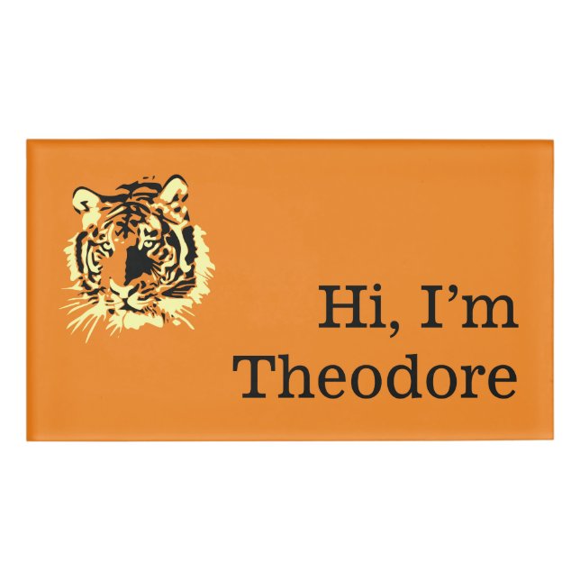 Badge D'identification Tag Tiger Tiger Nom du tigre (Devant)