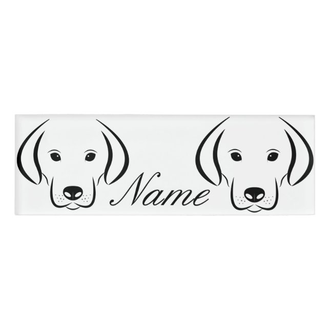 Badge D'identification Tête de chiot mignonne Thunder_Cove (Devant)