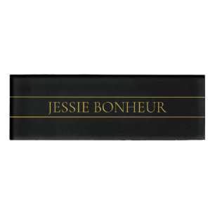 Badge D'identification Texte et lignes Gold personnalisables
