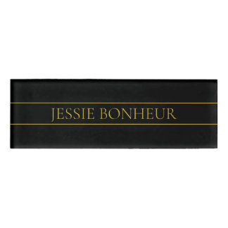 Badge D'identification Texte et lignes Gold personnalisables