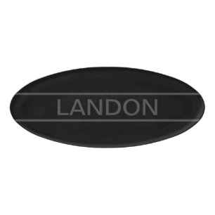 Badge D'identification Texte personnalisable Gras moderne noir et gris