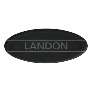 Badge D'identification Texte personnalisable | Gras moderne noir et gris