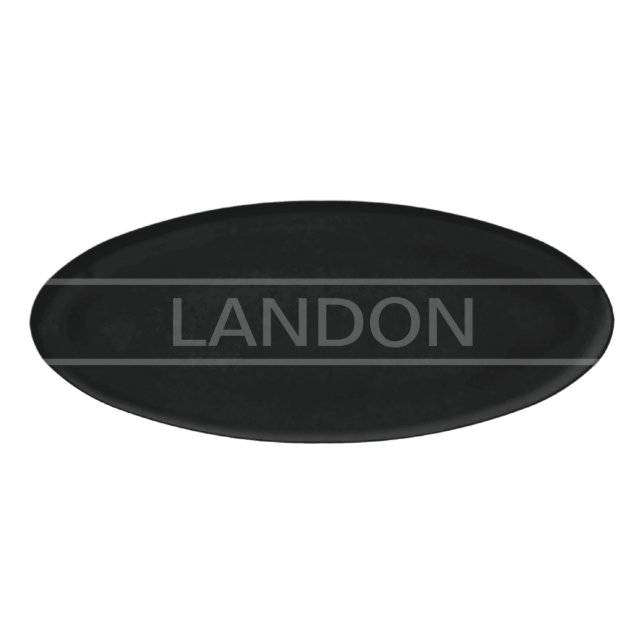 Badge D'identification Texte personnalisable | Gras moderne noir et gris  (Devant)