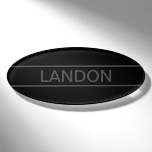 Badge D'identification Texte personnalisable Moderne gras Noir & Gris f
