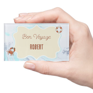 Badge D'identification Thème Océan Bon Voyage Personnalisé avec Nom