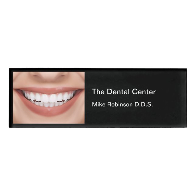 Badge D'identification Thème Sourire du personnel du bureau des dentistes (Devant)