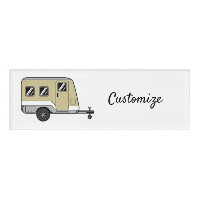 Badge D'identification Tiny Tan Caravan Camper Thunder_Cove  (Devant)
