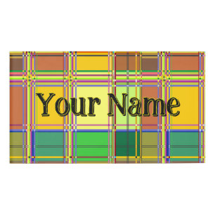 Badge D'identification Tissu coloré des Caraïbes Madras Tartan