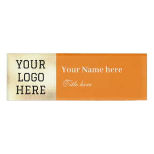 Badge D'identification Titre du logo personnalisé Simple Orange Business