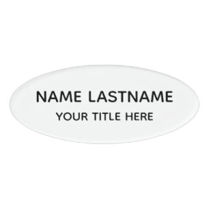 Badge D'identification Titre Simple Minimaliste Blanc Moderne Noir de Bas