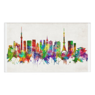 Badge D'identification Tokyo Japan Skyline