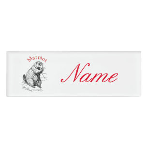 Badge D'identification Tonnerre_Cove d'animal de marmotte cuite