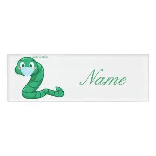 Badge D'identification Tonnerre-Cove de Green Kawaii Worm