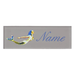 Badge D'identification Tonnerre gris de la sirène de natation