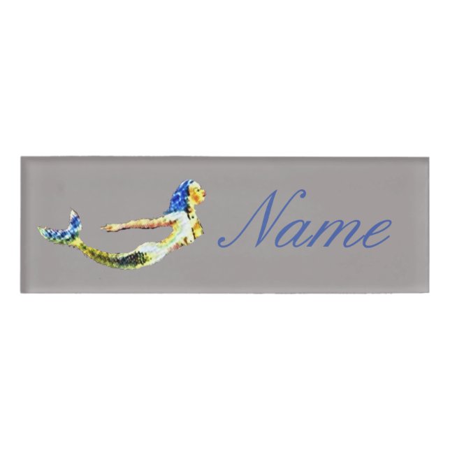 Badge D'identification Tonnerre gris de la sirène de natation (Devant)